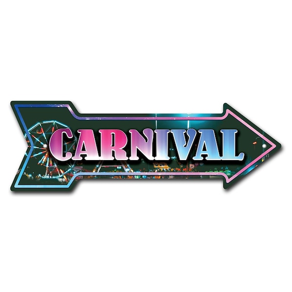 Carnival Arrow Sign Funny Home Decor 36in Wide
